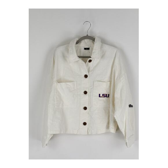 Hype And Vice Louisiana State LSU Corduroy Button Up Jacket Womens Size XL New - Picture 1 of 10